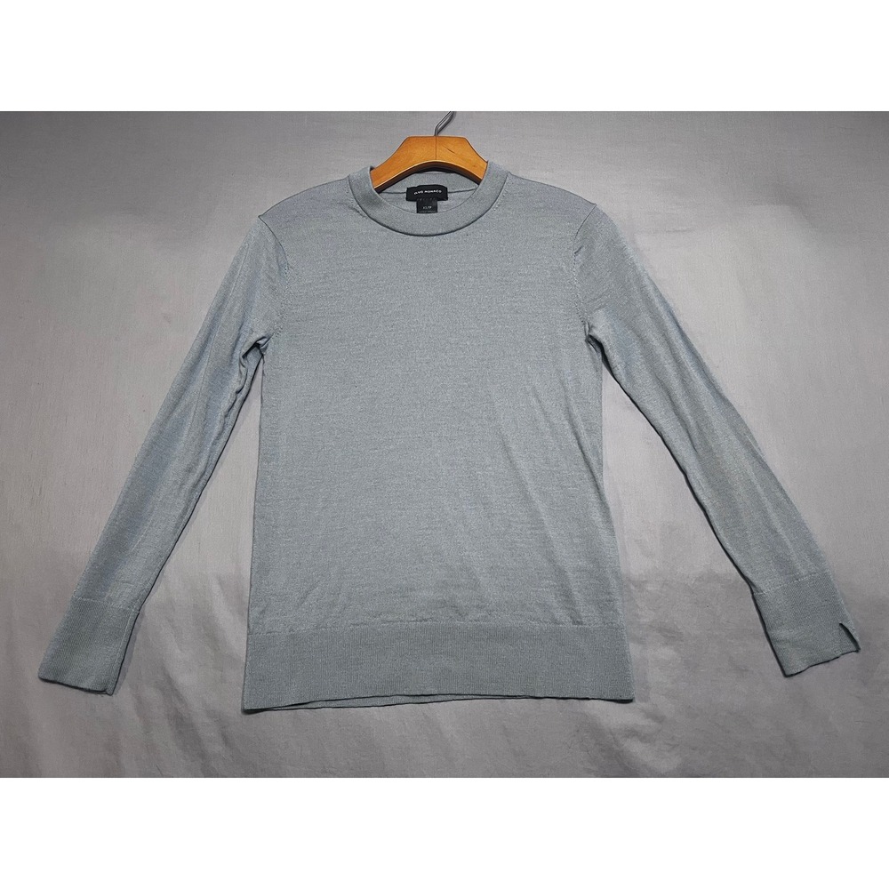 Club Monaco Womens Light Blue Crew Neck Long Sleeve Split Cuff Sweater XS